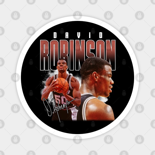 David Robinson Basketball Legend Vintage Signature Retro Bootleg Style Magnet by Koch Sean